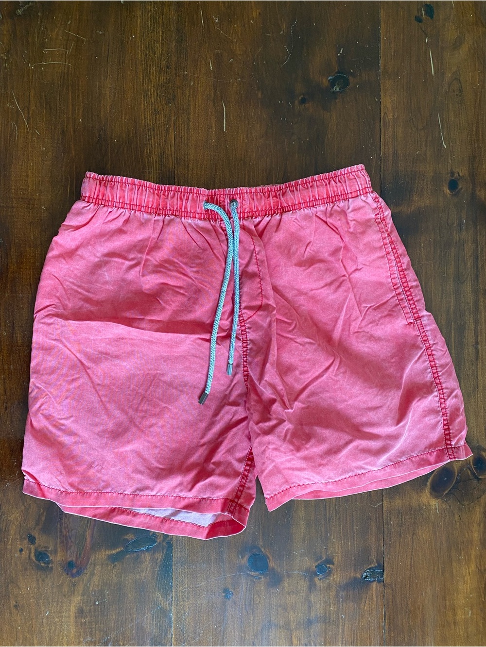 Men's Coral Drawstring Swim Trunks